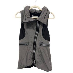 Blanc Noir Full Zip Hooded Vest Womens M Sleeveless Gray Black Outdoor Gorpcore